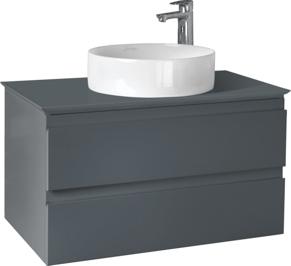 Тумба с раковиной Jacob Delafon Madeleine 80 серая матовая с подсветкой