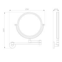 Косметическое зеркало Wonzon & Woghand WW-8158 без подсветки, телескопическое, поворотное хром