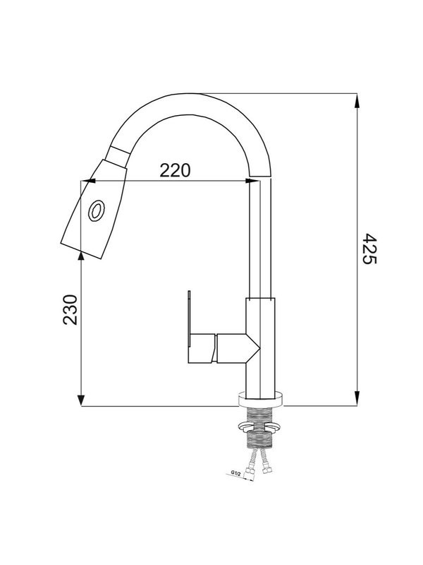 Смеситель для кухни РМС SUS124-017F-2 сталь