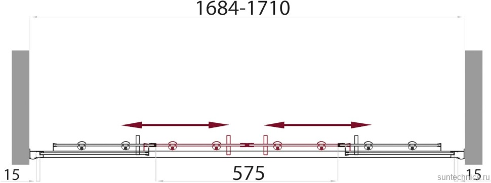 Шторка на ванну BelBagno Uno VF 2 170/145 C Cr