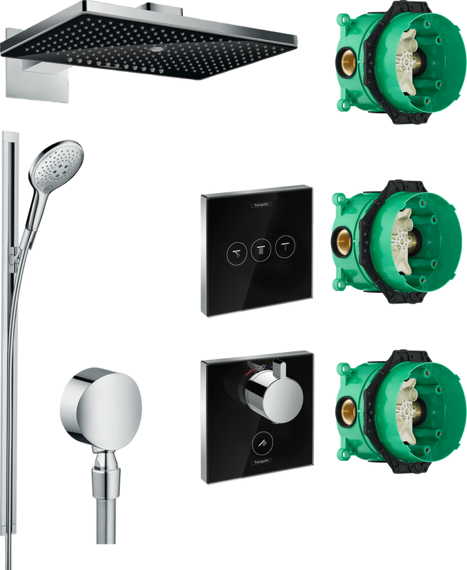 Душевой комплект Hansgrohe Rainmaker Select 460 (3 jet) 24007600 + 26626000 + 27506000 + 15735600 + 15736600