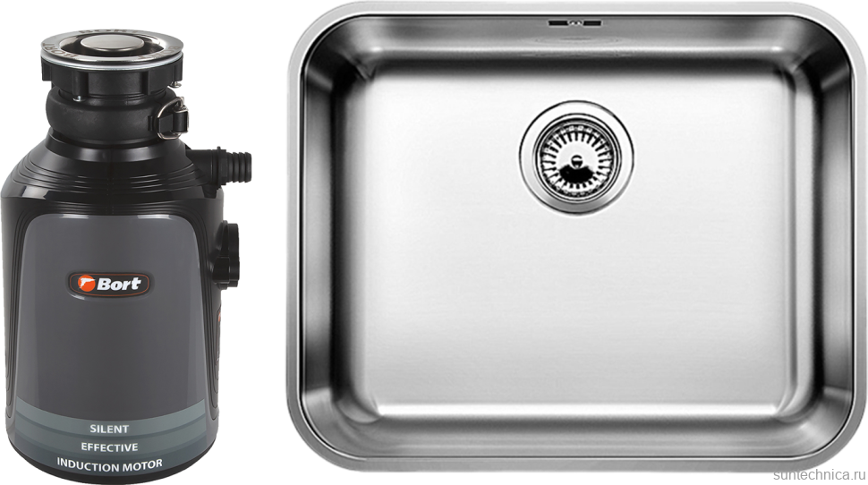 Комплект Мойка Blanco Supra 500-U + Измельчитель Bort Alligator