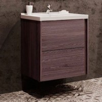 Тумба с раковиной AQUATON Стоун 60 грецкий орех