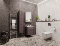 Тумба с раковиной AQUATON Стоун 60 грецкий орех