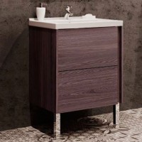 Тумба с раковиной AQUATON Стоун 60 грецкий орех