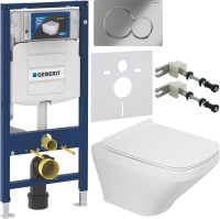Комплект Унитаз подвесной BelBagno Sela BB3201CHR белый + Крышка BB3201SC белая + Инсталляция Geberit Duofix UP 320 111.300.00.5 + Кнопка Sigma 01 115.770.21.5 хром + Крепления 111.815.00.1 к стене + Звукоизоляция