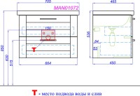 Тумба под раковину Aqwella Manchester 70 подвесная