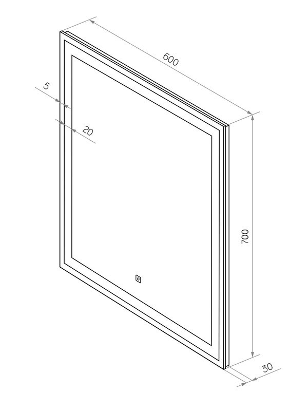 Зеркало CONTINENT Led Clamm 60х70 см, сенсорное, с холодной подсветкой