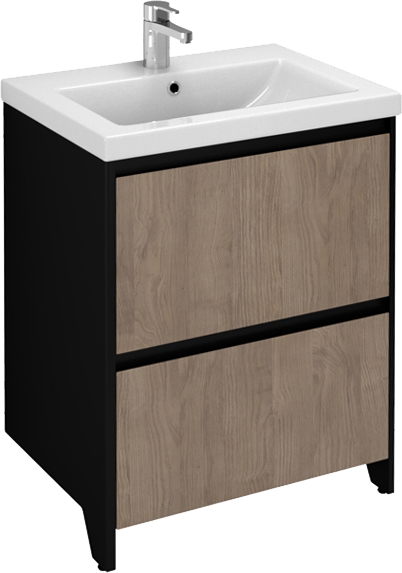 Тумба под раковину Velvex Klaufs 60.2Y черная, шатанэ, напольная