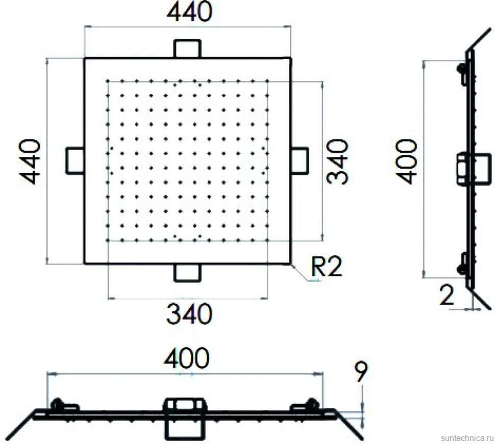 Верхний душ Remer 357EFS44