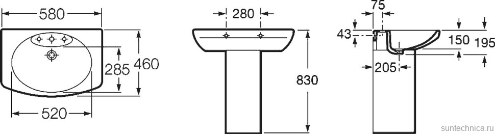 Раковина Roca Dama senso Dama Senso 327512000 58 см