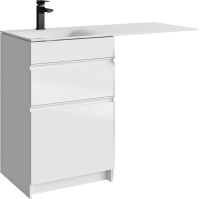 Тумба под раковину без столешницы Aqwella Duet 53 напольная, под стиральную машину, белая