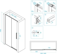Душевой уголок RGW Stilvoll SV-12+80 см (138,5-140)x80x195 профиль хром, стекло прозрачное