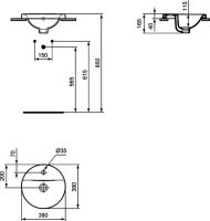 Раковина Ideal Standard Connect E504101 38 см Раковина Ideal Standard Connect E504101 38 см