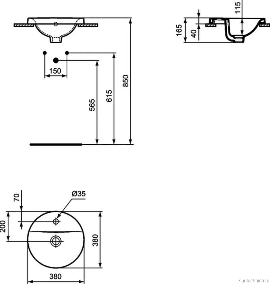 Раковина Ideal Standard Connect E504101 38 см