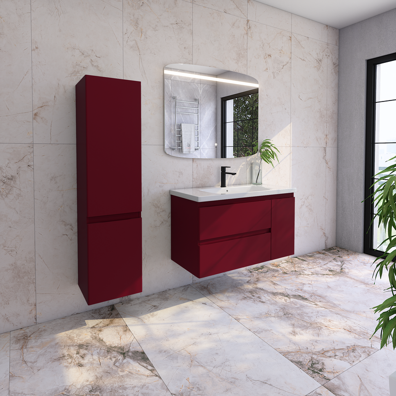 Тумба под раковину без столешницы Caprigo Forte 100 R подвесная, бордовая