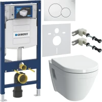 Комплект Унитаз подвесной VitrA S50 + Крышка 72-003-309 с микролифтом, петли хром + Инсталляция Geberit Duofix UP 320 111.300.00.5 + Кнопка Sigma 01 115.770.11.5 белая + Крепления 111.815.00.1 к стене + Звукоизоляция