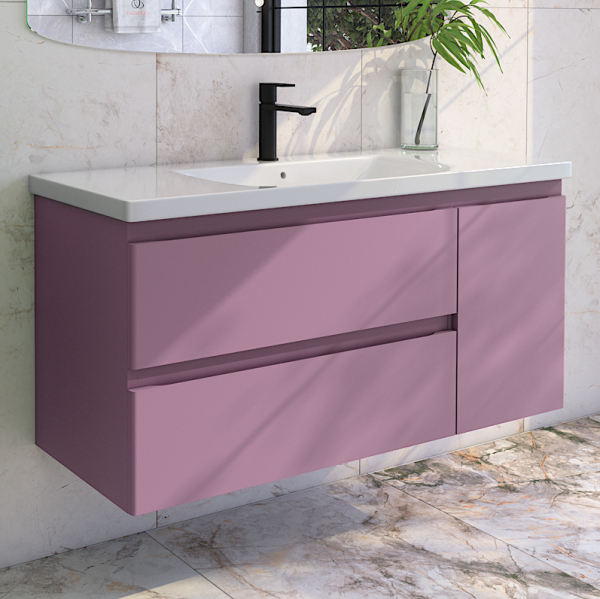 Тумба с раковиной Caprigo Forte 120 R подвесная, лиловая