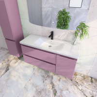 Тумба с раковиной Caprigo Forte 120 R подвесная, лиловая