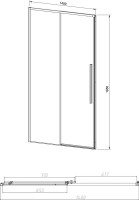 Душевая дверь в нишу Vincea Slim-N VDS-4SN140CL 140 см, профиль хром