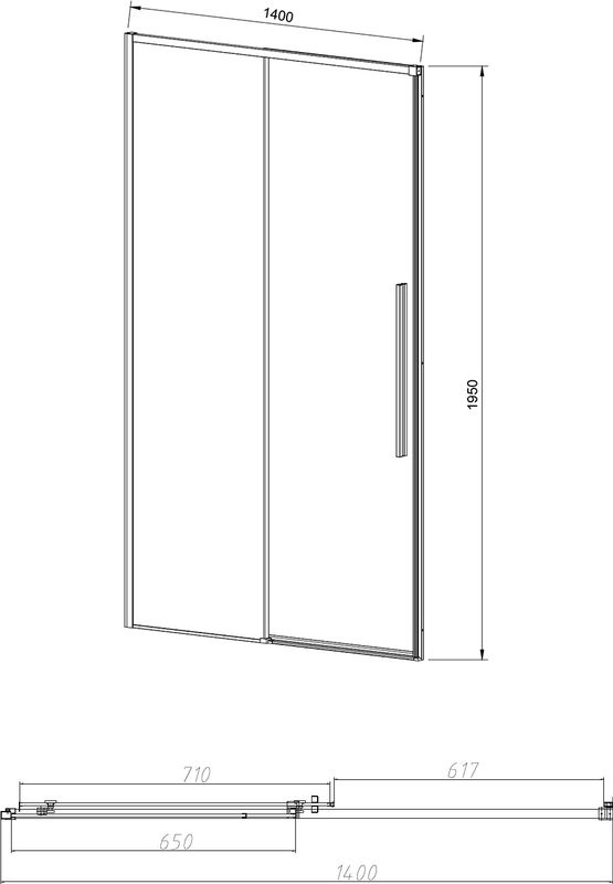 Душевая дверь в нишу Vincea Slim-N VDS-4SN140CL 140 см, профиль хром