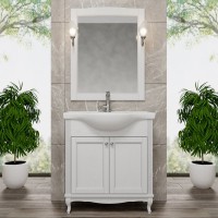 Мебель для ванной комнаты ValenHouse Эллина 80 белая, 2 дверцы, ручки хром