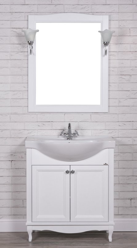 Мебель для ванной комнаты ValenHouse Эллина 80 белая, 2 дверцы, ручки хром