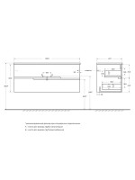 Тумба под раковину без столешницы Cezares Duet-n 120 подвесная, 2 ящика, жемчужная голубая