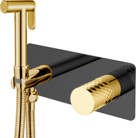 Гигиенический душ Boheme Stick 127-BG со смесителем, С ВНУТРЕННЕЙ ЧАСТЬЮ, black, diamond gold