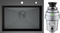 Комплект Мойка D&K DKS605006 графит + Измельчитель Zorg Inox D