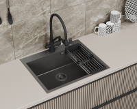 Комплект Мойка D&K DKS605006 графит + Измельчитель Zorg Inox D