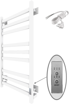 Полотенцесушитель электрический Тругор Пэк сп 21 80x50 с выключателем, белый