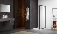 Душевая дверь в нишу AQUATEK AQ ARI PI 09020BL 90 см, черная матовая