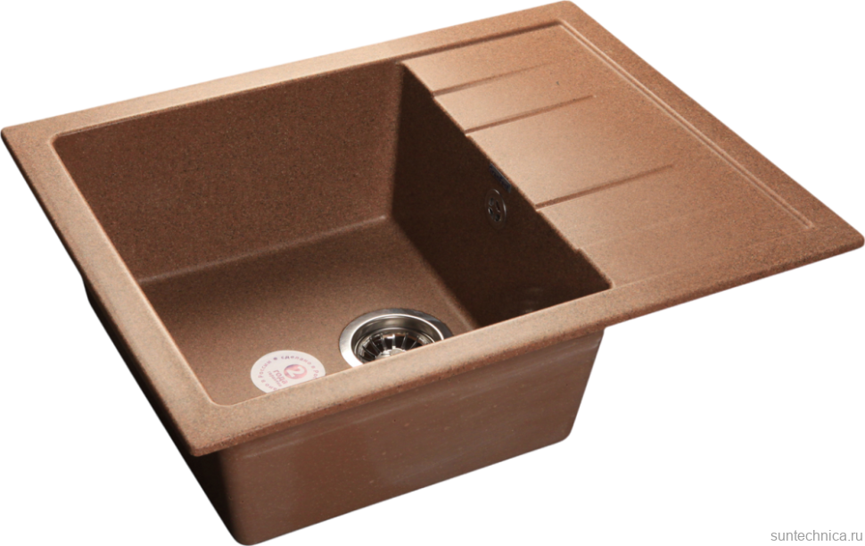 Комплект Мойка GranFest Quadro GR Q-650 L терракот + Смеситель MEGA Ege MG-PL10 хром
