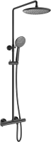 Душевая стойка Vincea Desire VSFS-1D0TGM с термостатом, вороненая сталь