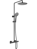 Душевая стойка Vincea Desire VSFS-1D0TGM с термостатом, вороненая сталь