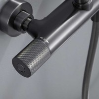 Душевая стойка Vincea Desire VSFS-1D0TGM с термостатом, вороненая сталь