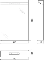 Зеркало-шкаф BelBagno SPC-1A-DL-BL-500 с подсветкой Зеркало-шкаф BelBagno SPC-1A-DL-BL-500 с подсветкой