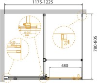 Душевой уголок Cezares Stream AH 1 120/80 C Cr