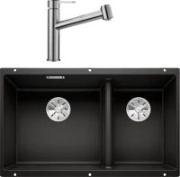 Комплект Мойка Blanco Subline 430/270-U черная + Смеситель Ambis-S 523119 Комплект Мойка Blanco Subline 430/270-U черная + Смеситель Ambis-S 523119