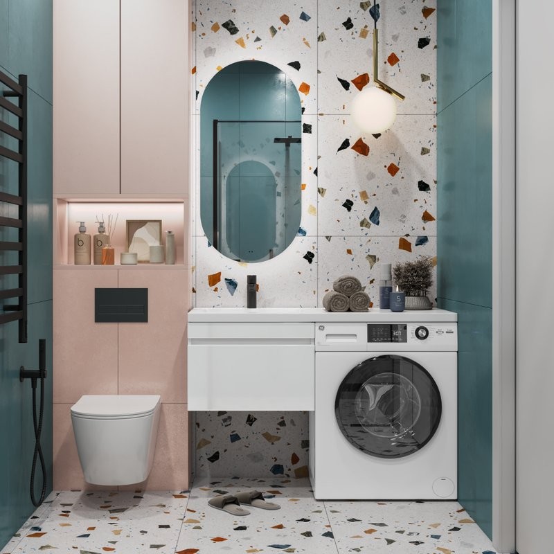 Тумба с раковиной Vigo Urban 60 L 1 ящик, под стиральную машину, белая