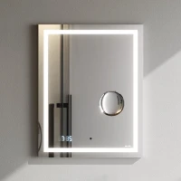 Зеркало AM.PM Gem 55 с LED-подсветкой, часами и косметическим зеркалом
