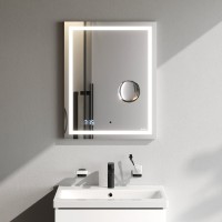 Зеркало AM.PM Gem 55 с LED-подсветкой, часами и косметическим зеркалом