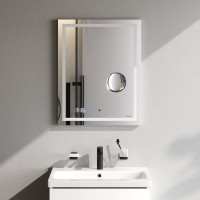 Зеркало AM.PM Gem 55 с LED-подсветкой, часами и косметическим зеркалом