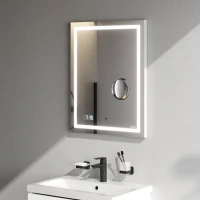 Зеркало AM.PM Gem 55 с LED-подсветкой, часами и косметическим зеркалом