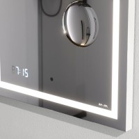 Зеркало AM.PM Gem 55 с LED-подсветкой, часами и косметическим зеркалом