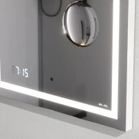 Зеркало AM.PM Gem 55 с LED-подсветкой, часами и косметическим зеркалом