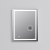 Зеркало AM.PM Gem 55 с LED-подсветкой, часами и косметическим зеркалом