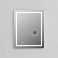 Зеркало AM.PM Gem 55 с LED-подсветкой, часами и косметическим зеркалом