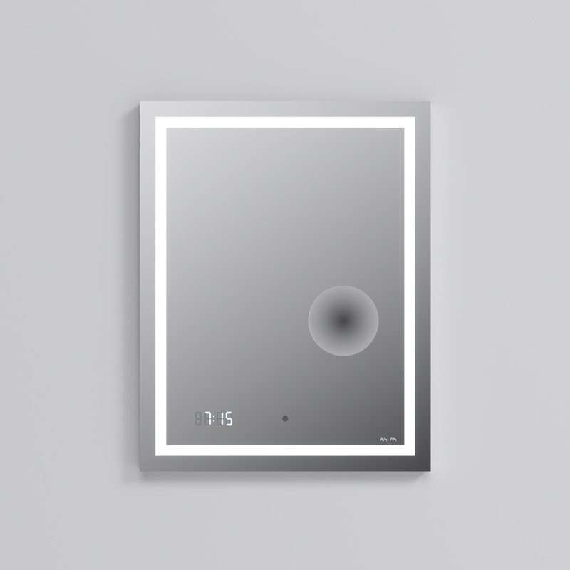 Зеркало AM.PM Gem 55 с LED-подсветкой, часами и косметическим зеркалом